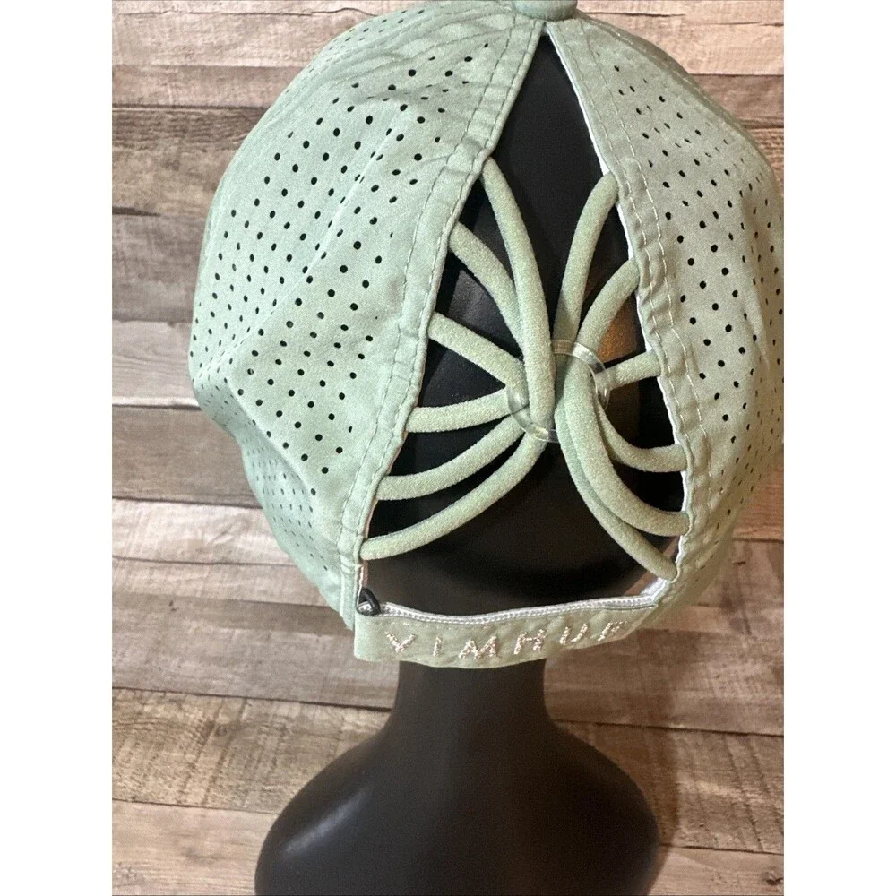 New Vimhue Women’s Sun Goddess High Ponytail Hat Cap Sz 57 Lt Green